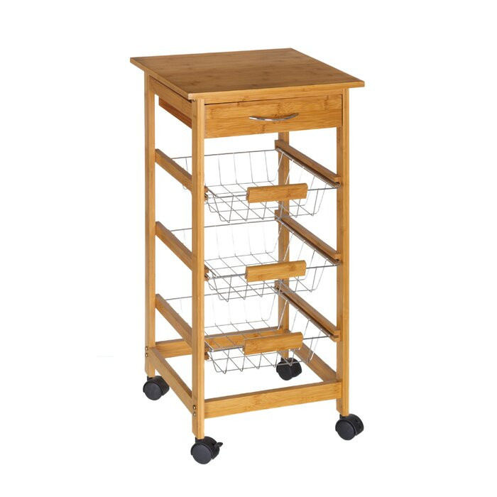 Marilee kitchen trolley, wood, brown, 77 x 37 x 37 cm