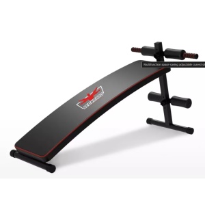 Tengu abdominal fitness bench, Curved, Adjustable, Multifunctional, Save space, Maximum load capacity 150 kg, Sturdy steel structure, 61x52x130 cm, Black