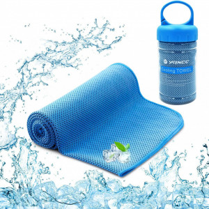 YQXCC Cooling Towel for Fitness, Microfibre, Blue, 120 x 30 cm