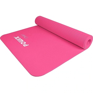 Training Mat and Protective Cover, for Yoga, Fitness, Aerobics, Pilates, Floor Exercise, POWRX, Non-Slip, Foam Rubber, 173x61x0.5cm, Pink, Resealed, Grade A